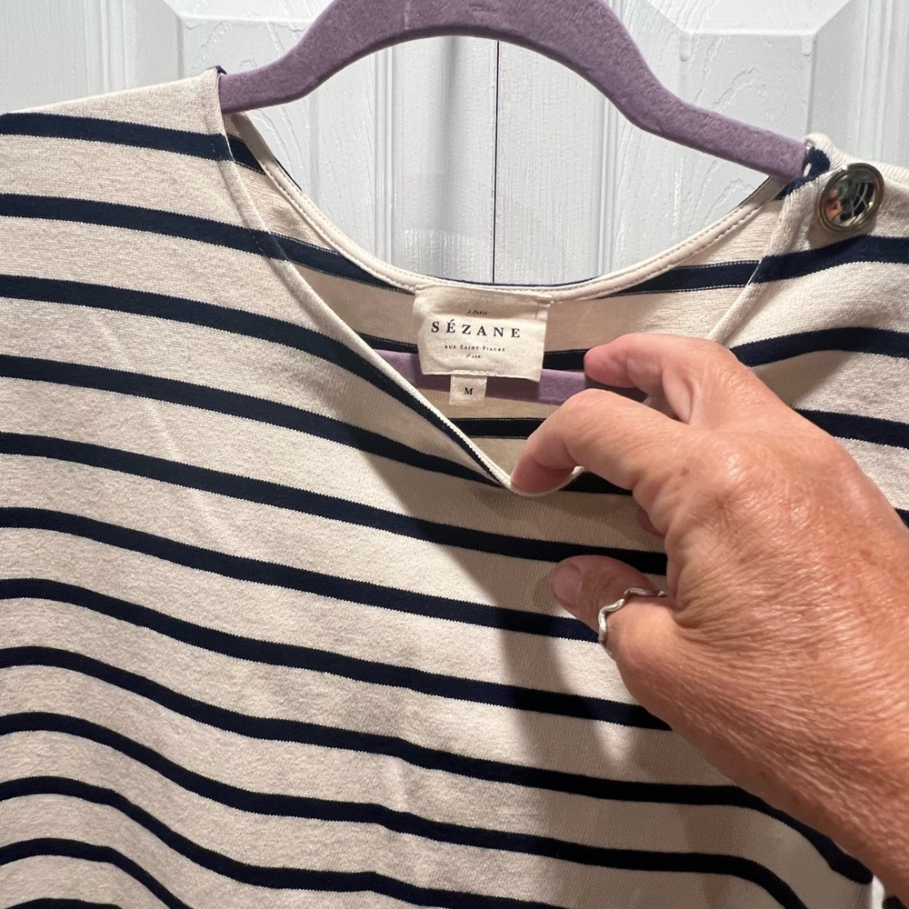 Sezane Emy Stripe Mini Dress Size Medium. - Picture 3 of 5